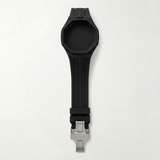 Black watch strap on a white background