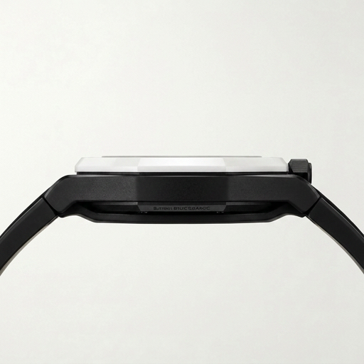 Close-up of a smartwatch with a black band on a light gray background